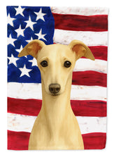Load image into Gallery viewer, Cream Italian Greyhound American Flag Garden Flag