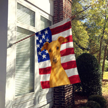 Load image into Gallery viewer, Fawn Italian Greyhound American Flag House Flag