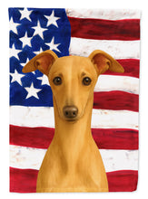 Load image into Gallery viewer, Fawn Italian Greyhound American Flag House Flag