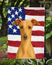 Load image into Gallery viewer, Fawn Italian Greyhound American Flag Garden Flag