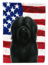 Load image into Gallery viewer, Black Lhasa Apso American Flag Garden Flag