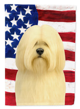 Load image into Gallery viewer, Cream Lhasa Apso American Flag Garden Flag