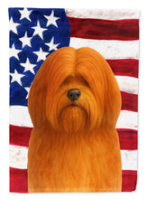 Load image into Gallery viewer, Red Lhasa Apso American Flag Garden Flag