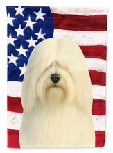 Load image into Gallery viewer, White Lhasa Apso American Flag House Flag