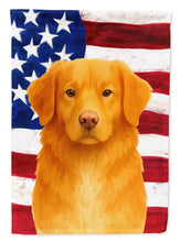 Load image into Gallery viewer, Orange Nova Scotia Duck Tolling Retriever American Flag Garden Flag