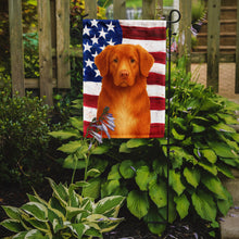 Load image into Gallery viewer, Red Nova Scotia Duck Tolling Retriever American Flag Garden Flag