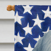 Load image into Gallery viewer, Blue and White Old English Sheepdog American Flag House Flag