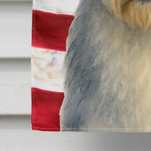 Load image into Gallery viewer, Gray and White Old English Sheepdog American Flag House Flag