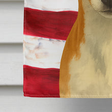 Load image into Gallery viewer, Red and White Rat Terrier American Flag House Flag
