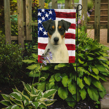 Load image into Gallery viewer, White and Black Jack Russell Terrier American Flag Garden Flag