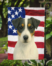 Load image into Gallery viewer, White and Black Jack Russell Terrier American Flag Garden Flag