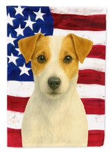 Load image into Gallery viewer, White and Tan Jack Russell Terrier American Flag House Flag