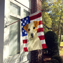 Load image into Gallery viewer, White Jack Russell Terrier American Flag House Flag