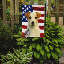 Load image into Gallery viewer, White Jack Russell Terrier American Flag Garden Flag