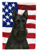 Load image into Gallery viewer, Black Scottish Terrier American Flag House Flag