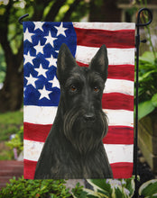 Load image into Gallery viewer, Black Scottish Terrier American Flag Garden Flag