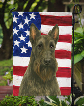 Load image into Gallery viewer, Brindle Scottish Terrier American Flag Garden Flag