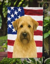 Load image into Gallery viewer, Soft Coated Wheaten Terrier American Flag Garden Flag