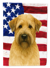 Load image into Gallery viewer, Soft Coated Wheaten Terrier American Flag Garden Flag