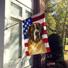 Load image into Gallery viewer, Brindle and White Saint Bernard American Flag House Flag