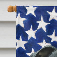 Load image into Gallery viewer, Black Staffordshire Bull Terrier American Flag House Flag