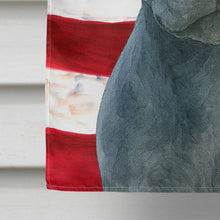 Load image into Gallery viewer, Blue Staffordshire Bull Terrier American Flag House Flag