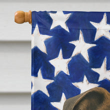 Load image into Gallery viewer, Brindle Staffordshire Bull Terrier American Flag House Flag