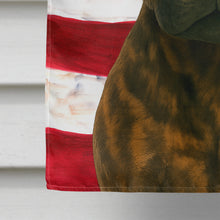 Load image into Gallery viewer, Brindle Staffordshire Bull Terrier American Flag House Flag