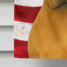 Load image into Gallery viewer, Fawn Staffordshire Bull Terrier American Flag House Flag