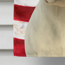 Load image into Gallery viewer, White Staffordshire Bull Terrier American Flag House Flag