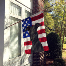 Load image into Gallery viewer, Black Whippet American Flag House Flag