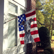 Load image into Gallery viewer, Blue Whippet American Flag House Flag