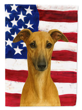 Load image into Gallery viewer, Fawn Whippet American Flag House Flag