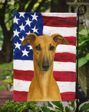Load image into Gallery viewer, Fawn Whippet American Flag Garden Flag