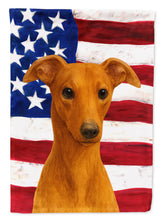 Load image into Gallery viewer, Red Whippet American Flag Garden Flag