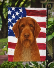 Load image into Gallery viewer, Chestnut Wirehaired Pointing Griffon American Flag Garden Flag