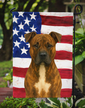 Load image into Gallery viewer, Brindle American Staffordshire Terrier American Flag Garden Flag