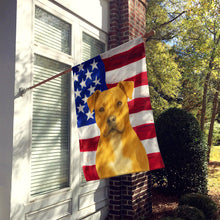 Load image into Gallery viewer, Fawn American Staffordshire Terrier American Flag House Flag