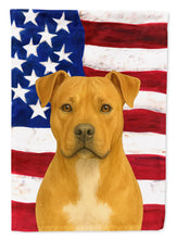 Load image into Gallery viewer, Fawn American Staffordshire Terrier American Flag Garden Flag