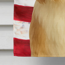 Load image into Gallery viewer, White and Tan Bearded Collie American Flag House Flag