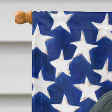 Load image into Gallery viewer, Black Bearded Collie American Flag House Flag