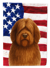 Load image into Gallery viewer, Brown Bearded Collie American Flag Garden Flag