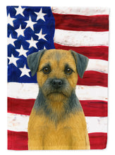 Load image into Gallery viewer, Blue and Tan Border Terrier American Flag House Flag