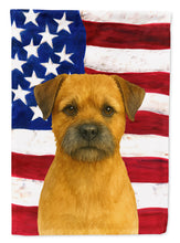 Load image into Gallery viewer, Red Border Terrier American Flag Garden Flag