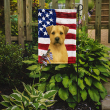 Load image into Gallery viewer, Wheaten Border Terrier American Flag Garden Flag
