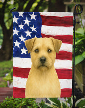 Load image into Gallery viewer, Wheaten Border Terrier American Flag Garden Flag