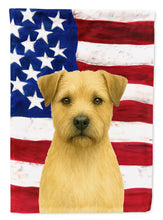 Load image into Gallery viewer, Wheaten Border Terrier American Flag Garden Flag