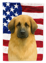 Load image into Gallery viewer, Fawn Bouvier des Flandres American Flag House Flag