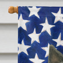 Load image into Gallery viewer, Gray Bouvier des Flandres American Flag House Flag