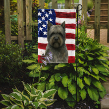 Load image into Gallery viewer, Gray Bouvier des Flandres American Flag Garden Flag